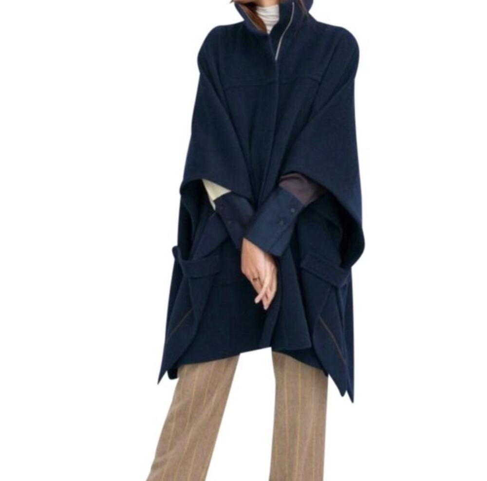 & Other Stories Poncho Ruana Black Womens S / XS NWT MSRP 249 Made in Romania